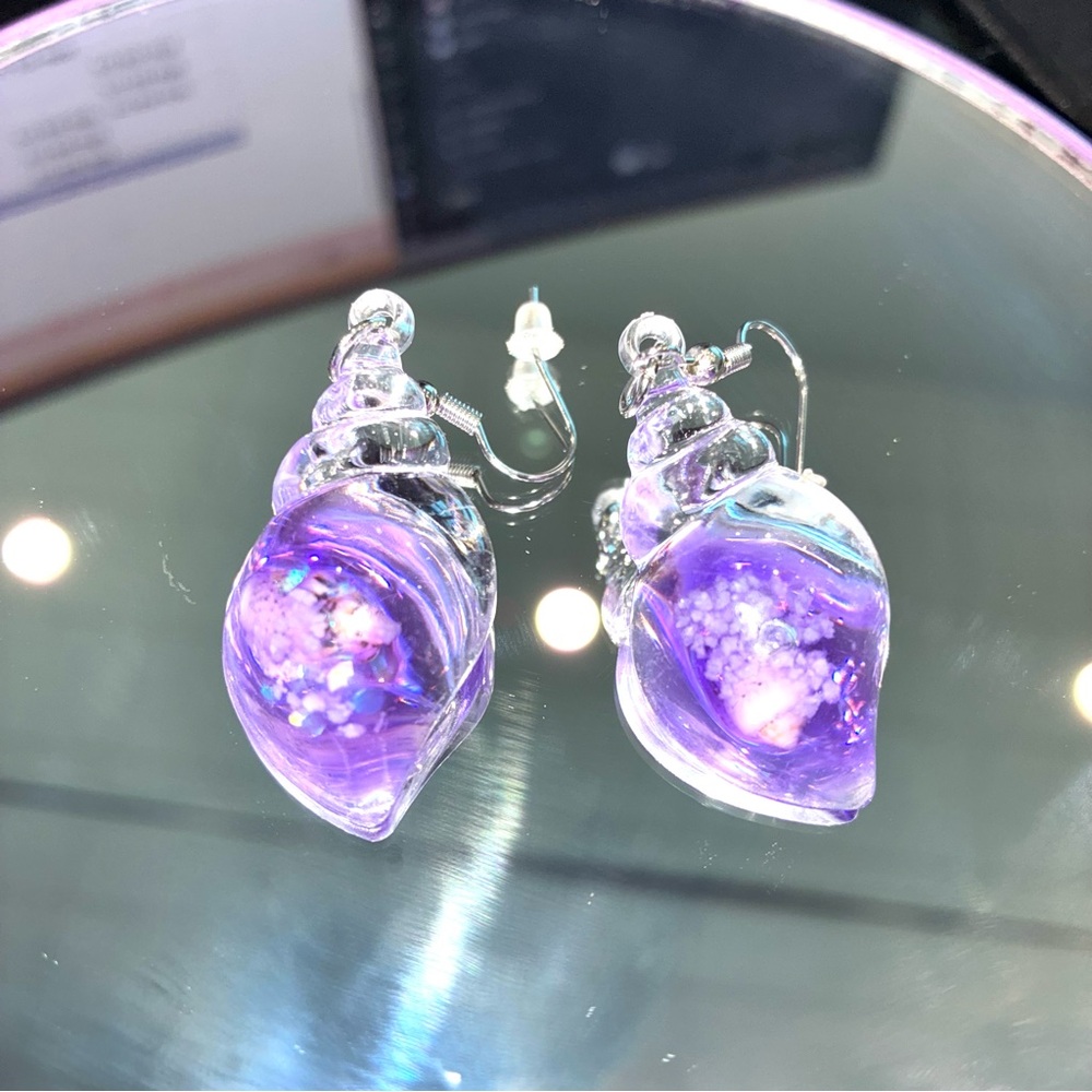 Luminous Purple Transparent Earrings